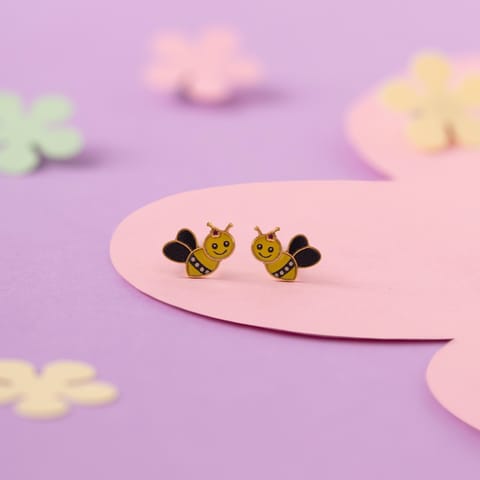 Little Bee 9KT Gold Stud Earrings for Kids Little Bee 9KT Gold Stud Earrings for Kids