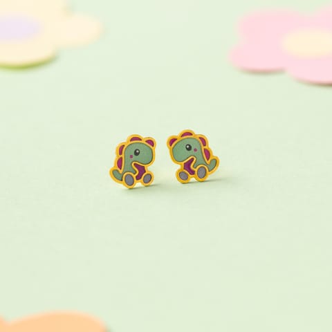 Dino 9KT Gold Stud Earrings for Kids Dino 9KT Gold Stud Earrings for Kids