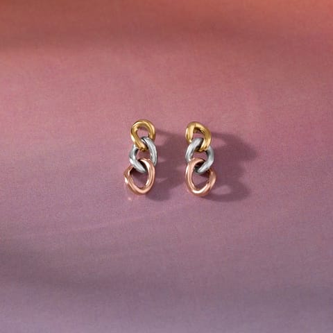 Triple Loop Gold Drop Earrings Triple Loop Gold Drop Earrings