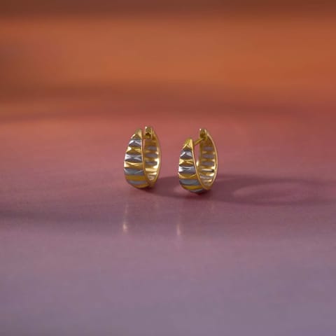 Geo Fusion Gold Hoop Earrings