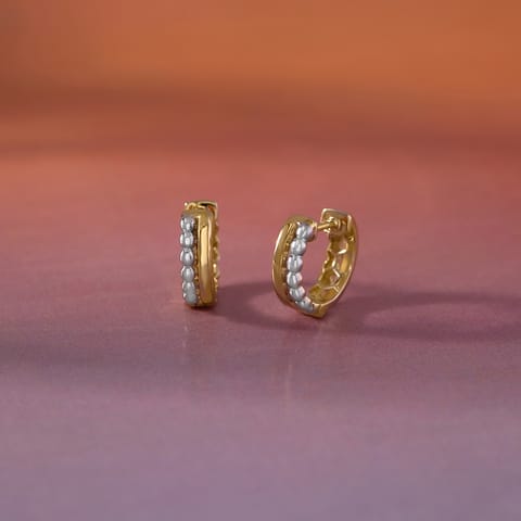 Elara Lines Gold Hoop Earrings