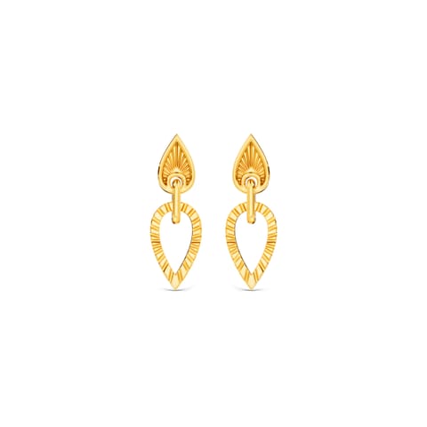 Intertwined Pear 9KT Gold Drop Earrings