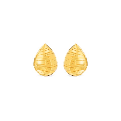 Textured Pear 9KT Gold Stud Earrings Textured Pear 9KT Gold Stud Earrings