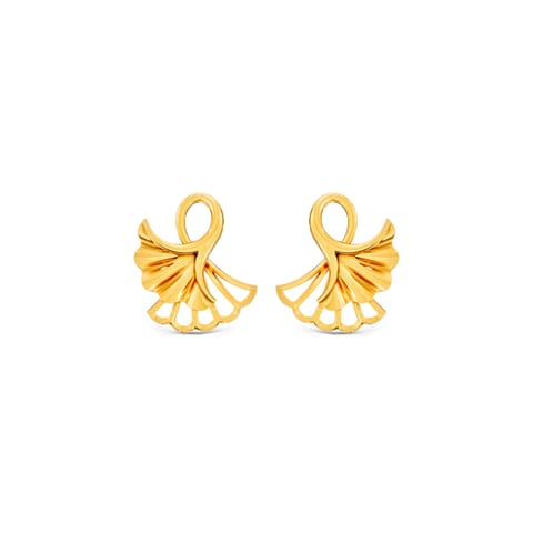 Ginkgo 9KT Gold Stud Earrings