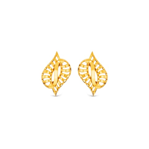 Swirly Mesh 9KT Gold Stud Earrings