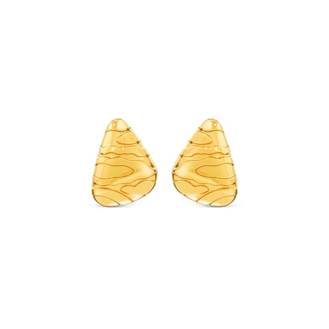 Textured Triangle 9KT Gold Stud Earrings Textured Triangle 9KT Gold Stud Earrings