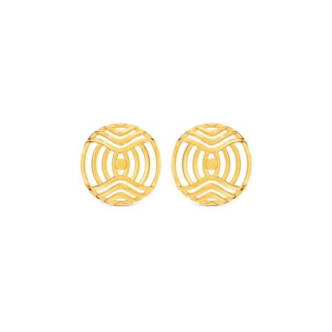 Opulent Orbit 9KT Gold Stud Earrings