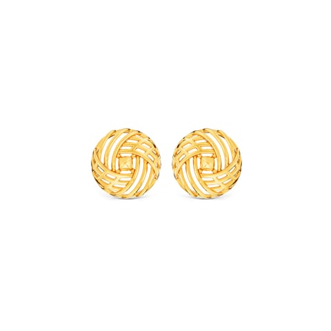 Swirling Circle 9KT Gold Stud Earrings Swirling Circle 9KT Gold Stud Earrings