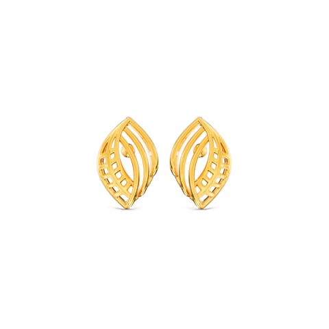 Marquise Cutout 9KT Gold Stud Earrings