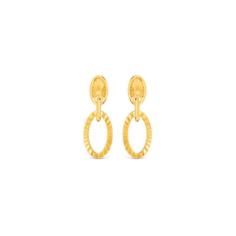 Interlocking Oval 9KT Gold Drop Earrings Interlocking Oval 9KT Gold Drop Earrings