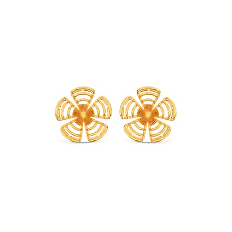 Floral Cutout 9KT Gold Stud Earrings Floral Cutout 9KT Gold Stud Earrings