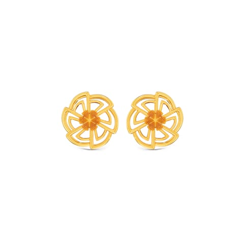 Swirly Bloom 9KT Gold Stud Earrings Swirly Bloom 9KT Gold Stud Earrings