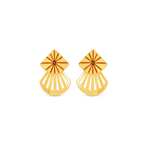 Textured Trinity 9KT Gold Stud Earrings Textured Trinity 9KT Gold Stud Earrings
