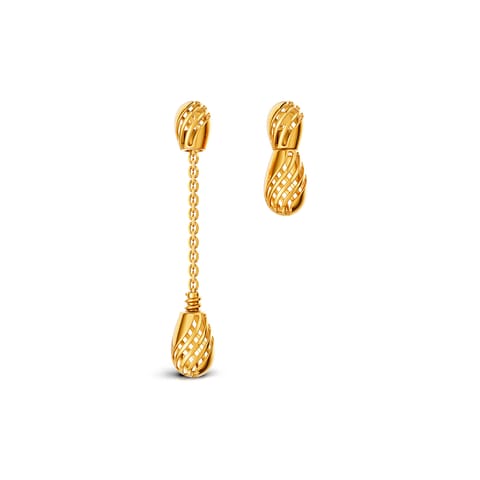 Wavy Cutout Gold Convertible Drop Earrings Wavy Cutout Gold Convertible Drop Earrings
