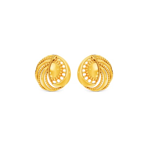 Spiral Cutout Gold Stud Earrings Spiral Cutout Gold Stud Earrings