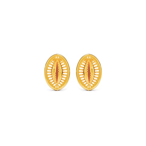 Sphere Cutout Gold Stud Earrings