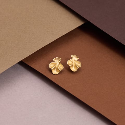 Auric Ruffles Gold Stud Earrings Auric Ruffles Gold Stud Earrings