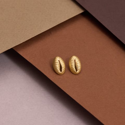 Cowrie Shell Gold Stud Earrings Cowrie Shell Gold Stud Earrings