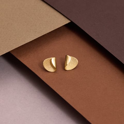 Pear Pleat Gold Stud Earrings Pear Pleat Gold Stud Earrings