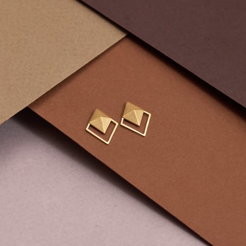 Dual Deltoid Gold Stud Earrings Dual Deltoid Gold Stud Earrings