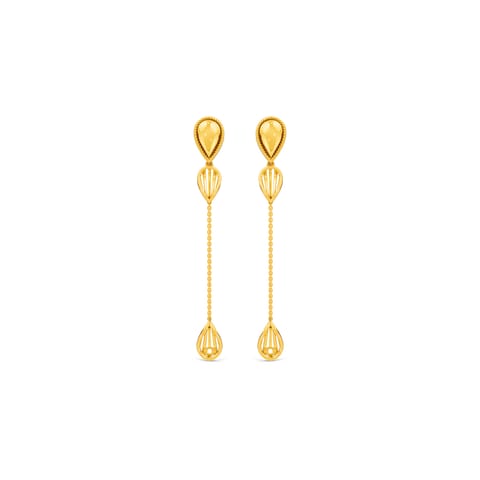 Teardrop Radiance Gold Drop Earrings