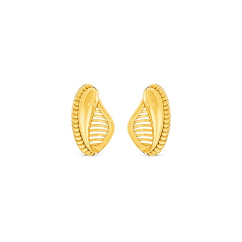 Trinity Mesh Gold Stud Earrings