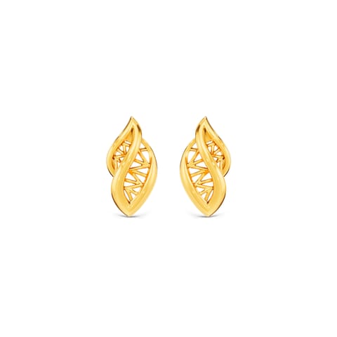 Leafy Mesh Gold Stud Earrings Leafy Mesh Gold Stud Earrings
