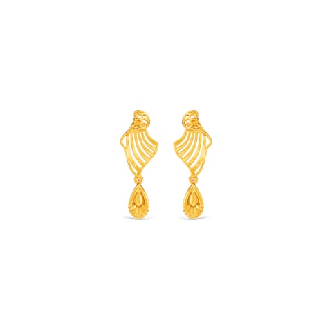 Waving Cutout Gold Drop Earrings Waving Cutout Gold Drop Earrings