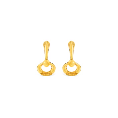 Swaying Orb Gold Drop Earrings Swaying Orb Gold Drop Earrings
