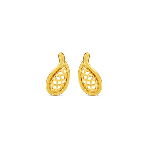 Paisley Cutout Gold Stud Earrings Paisley Cutout Gold Stud Earrings