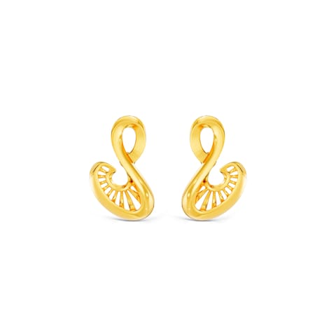 Auric Paisley Gold Stud Earrings Auric Paisley Gold Stud Earrings