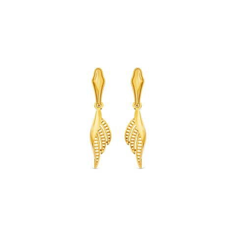 Quill Cutout Gold Drop Earrings Quill Cutout Gold Drop Earrings