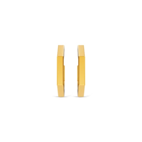 Sleek Pentagon Gold Hoop Earrings