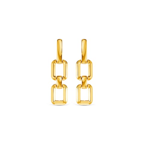 Triad Gold Drop Earrings