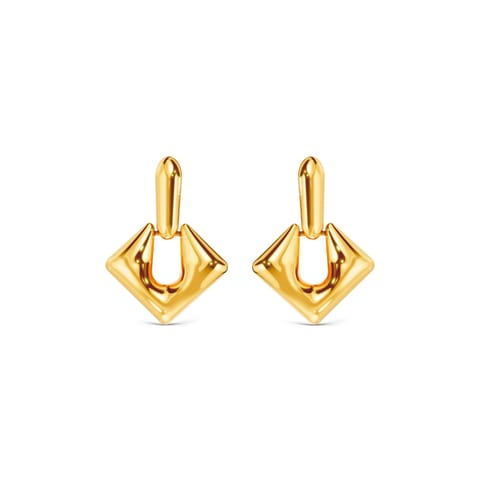 Looping Square Gold Drop Earrings Looping Square Gold Drop Earrings