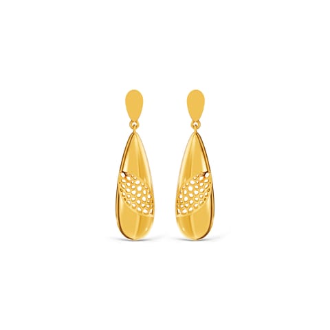 Meshing Pear Gold Drop Earrings Meshing Pear Gold Drop Earrings