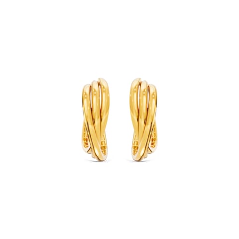 Triple Twist Gold Hoop Earrings Triple Twist Gold Hoop Earrings
