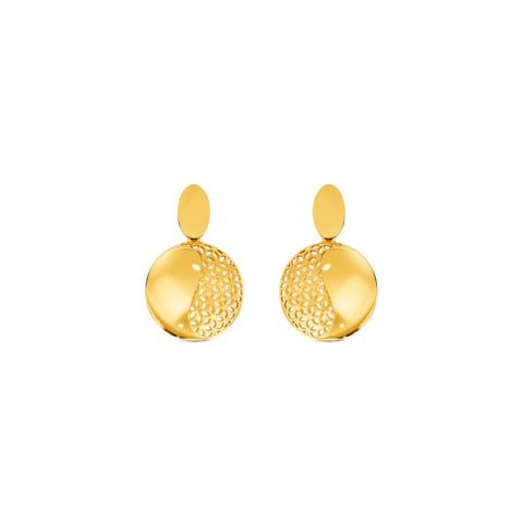 Circle Jaali Gold Drop Earrings