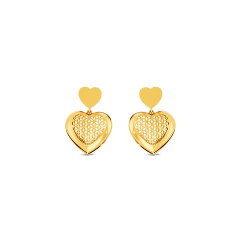 Webbing Heart Gold Drop Earrings Webbing Heart Gold Drop Earrings
