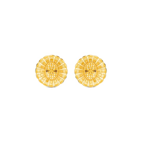 Sunburst Circle Gold Stud Earrings Sunburst Circle Gold Stud Earrings