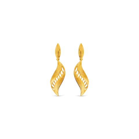 Delicate Arc Gold Drop Earrings