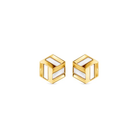 Streamlined Frame Gold Stud Earrings for Men Streamlined Frame Gold Stud Earrings for Men