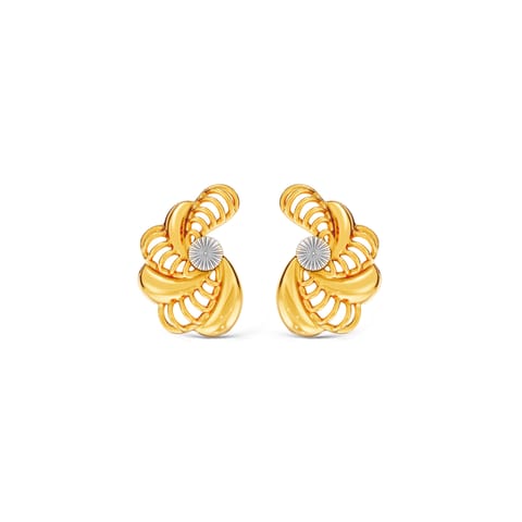 Interlaced Lattice Gold Stud Earrings