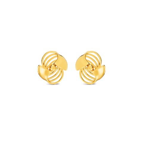 Double Bezel Gold Stud Earrings