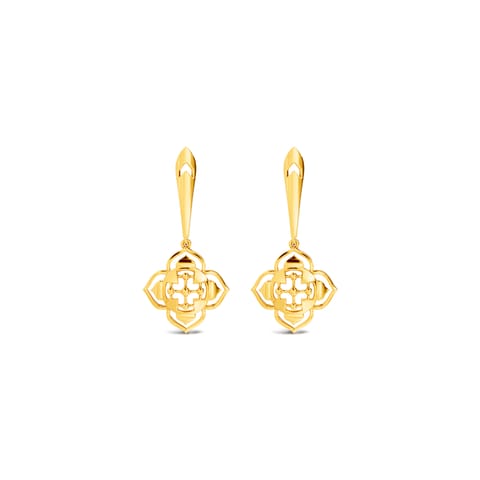 Scalloped Gold Drop Earrings Scalloped Gold Drop Earrings