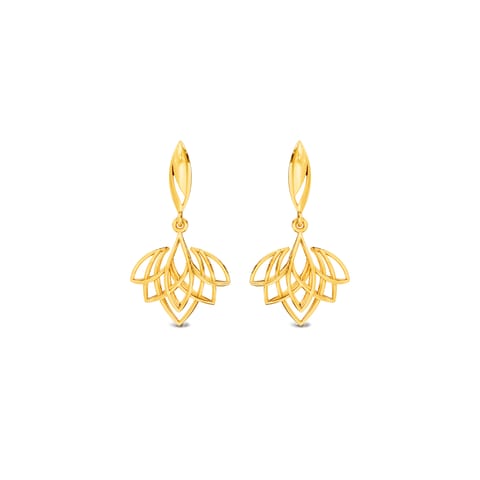 Lotus Gold Drop Earrings