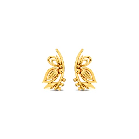 Gilded Butterfly Gold Stud Earrings