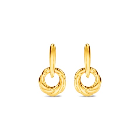 Twisted Circle Gold Drop Earrings Twisted Circle Gold Drop Earrings