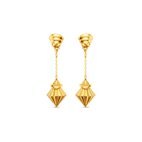 Auric Lattern Gold Drop Earrings