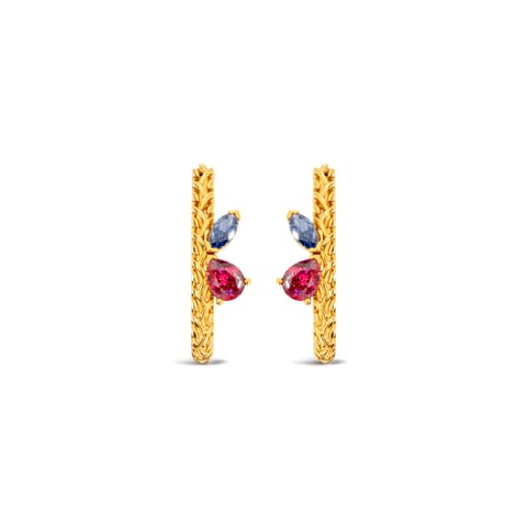 Fusion Mesh Gemstone Hoop Earrings